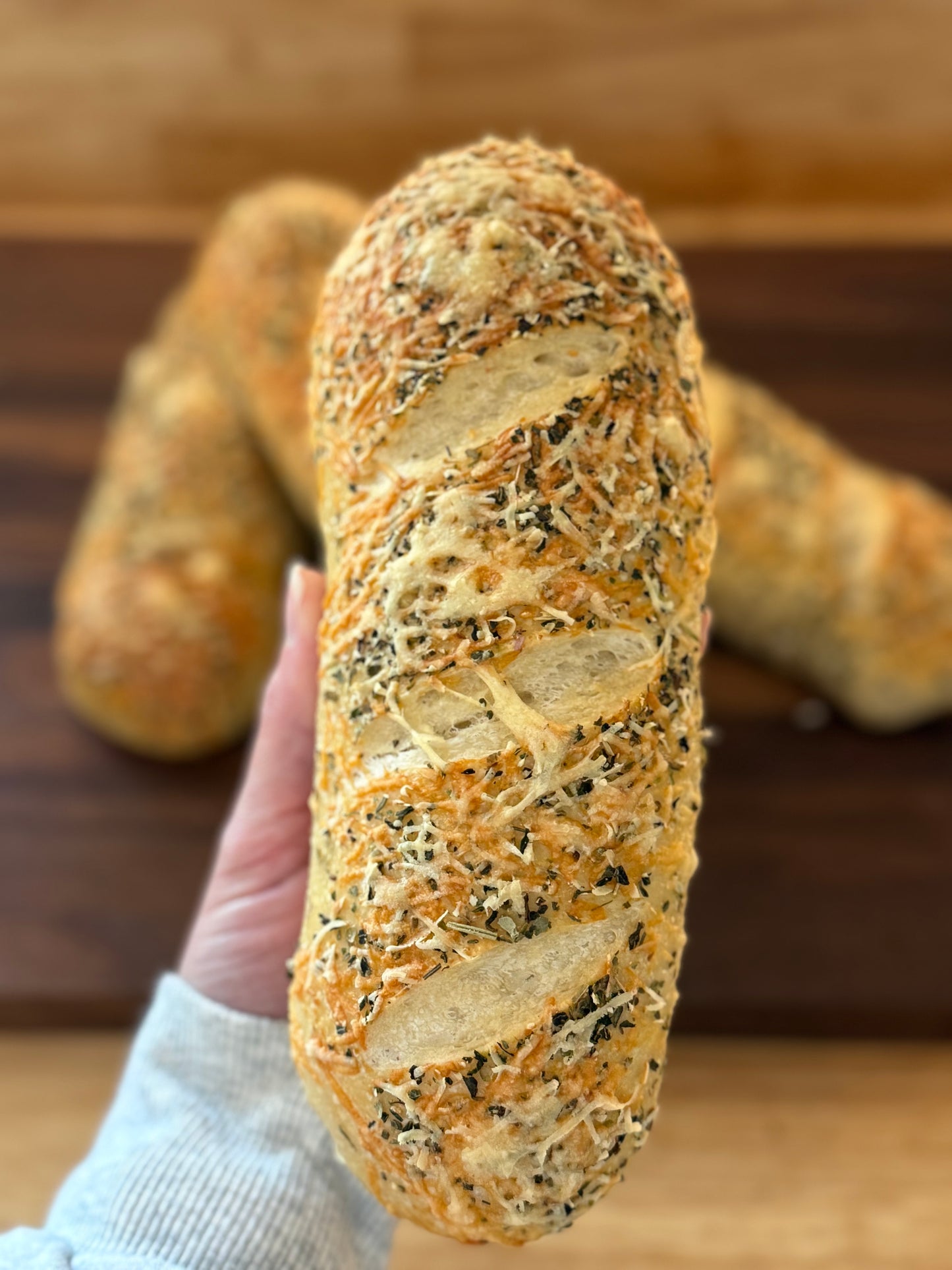 Sourdough Italian Herb & Parmesan Hoagie Roll